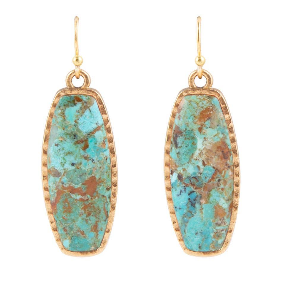 Odyssey Turquoise and Bronze Statement Earrings