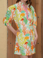 Coral Reef Printed Mini Dress