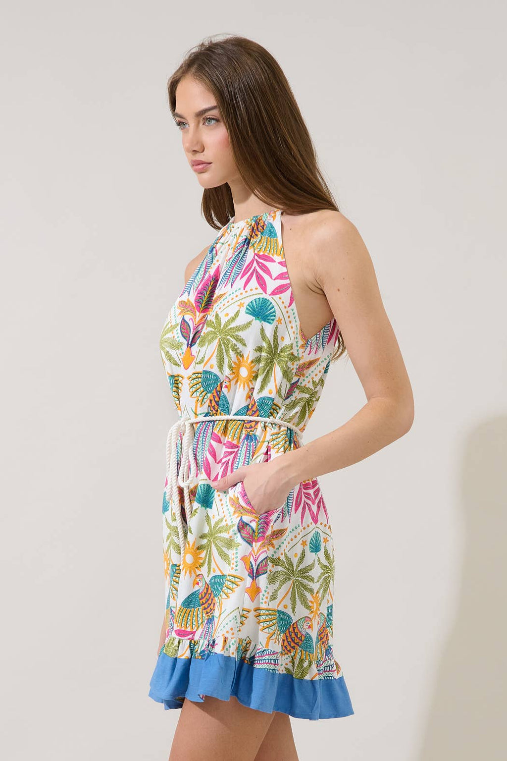 Malena Halter Ruffle Dress