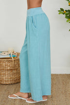 Blue Zuccero Wide Leg Linen Pants