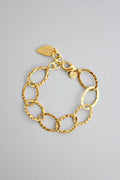 18k Matte Gold Hammered Chain Bracelet