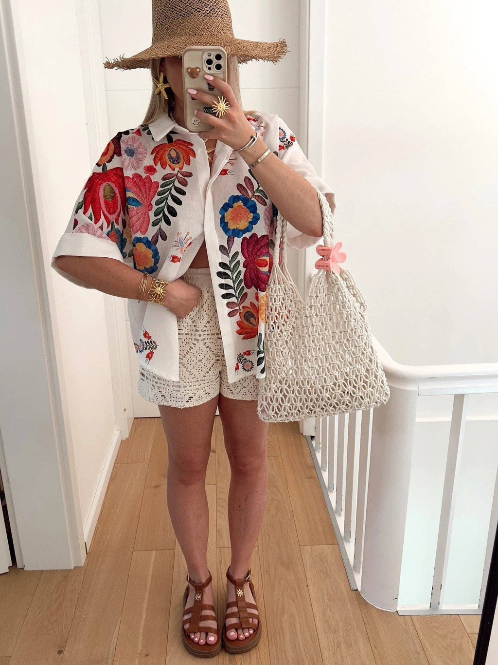 Oversized Floral Print Shirt