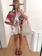 Oversized Floral Print Shirt