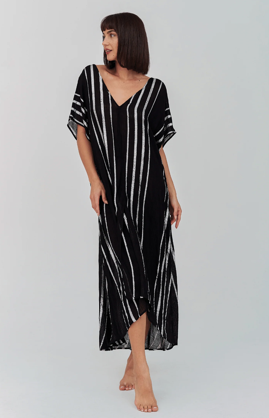 Metallic Striped Kaftan