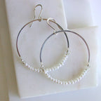 Pearl Rose Gold Hoops