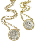 Matte Gold Italian Coin Necklace