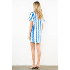 Short Sleeve Wave Pattern Dress