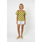 Flutter Sleeve Polka Dot Top
