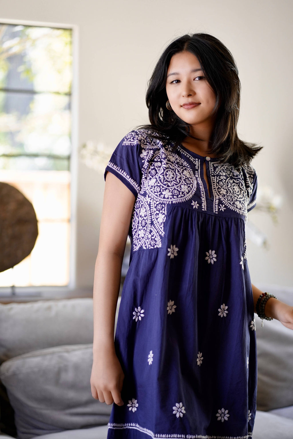 Ava Embroidered Tunic Dress