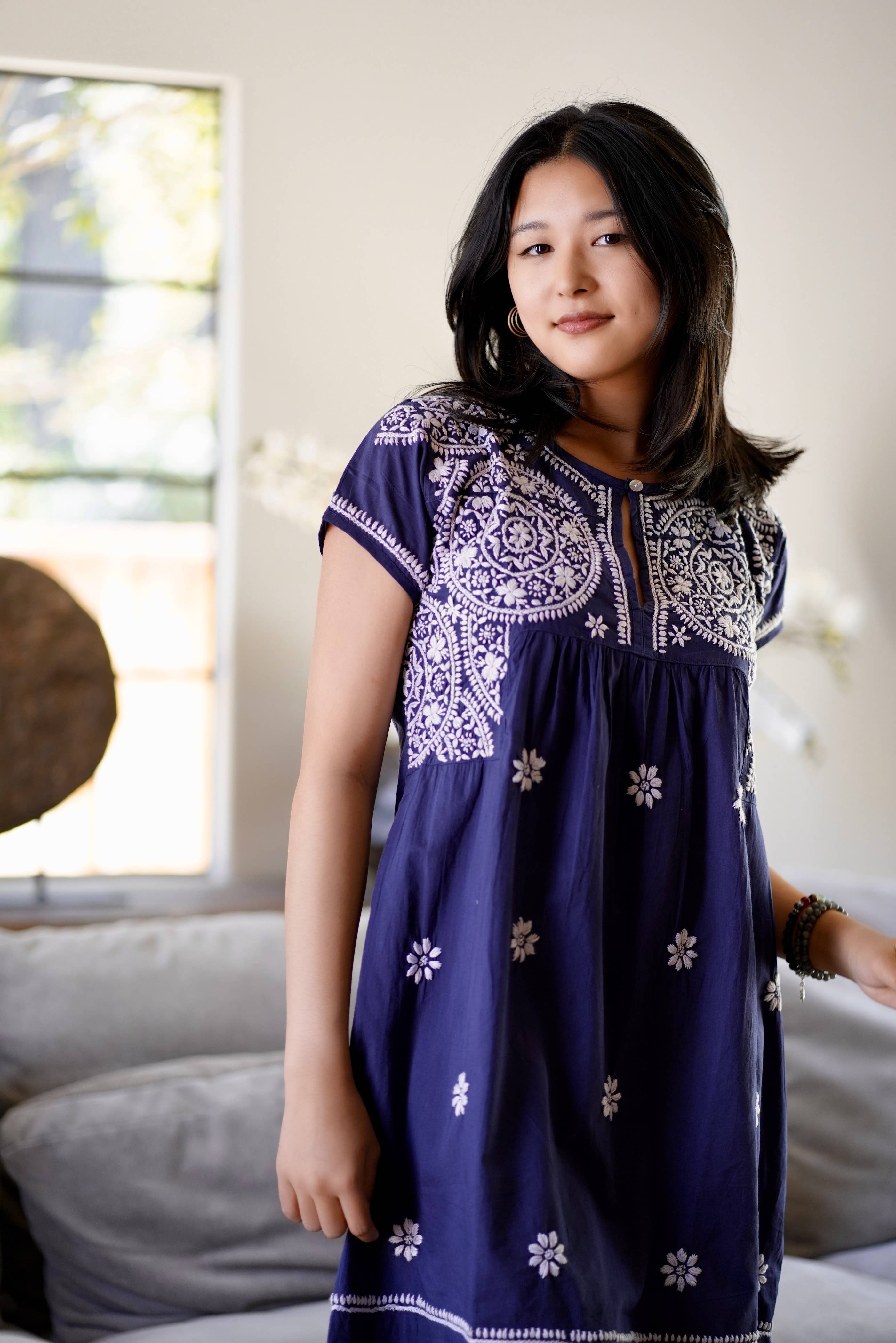 Ava Embroidered Tunic Dress