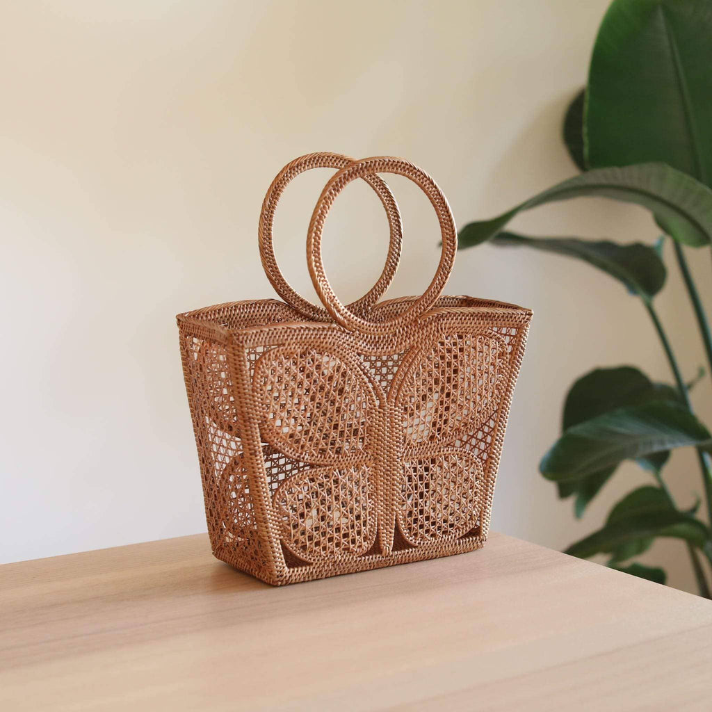 Butterfly Bali Rattan Handbag