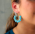 Marquis Turquoise and Jade Lime Earrings