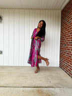 Nora Raspberry Tie Dye Kaftan