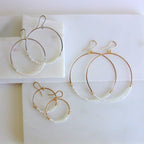 Pearl Rose Gold Hoops