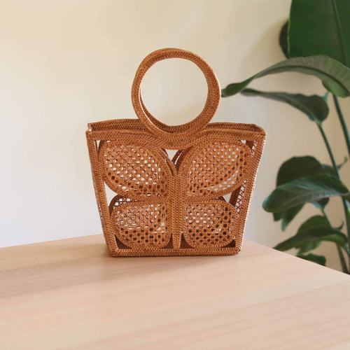 Butterfly Bali Rattan Handbag