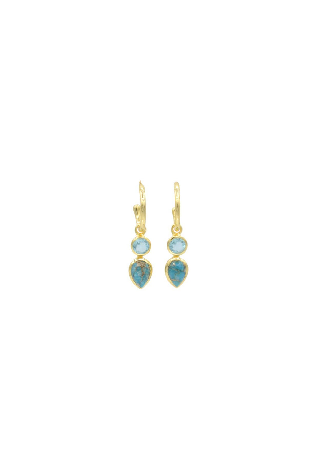 Turquoise and Topaz Dangle Earrings