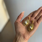 Fire Pearl Statement Earrings