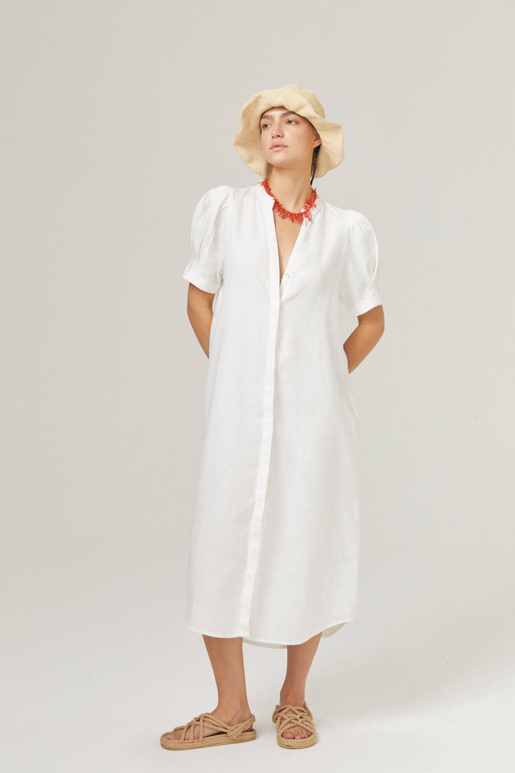 Athina Linen Midi Dress