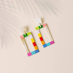 Rainbow Colorblock Earrings