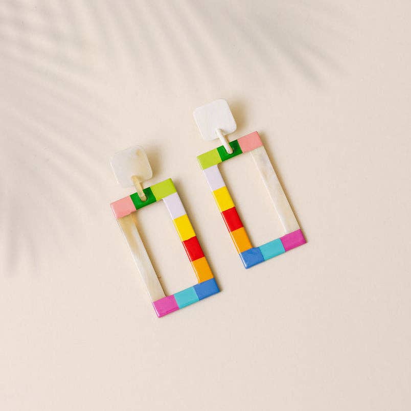 Rainbow Colorblock Earrings