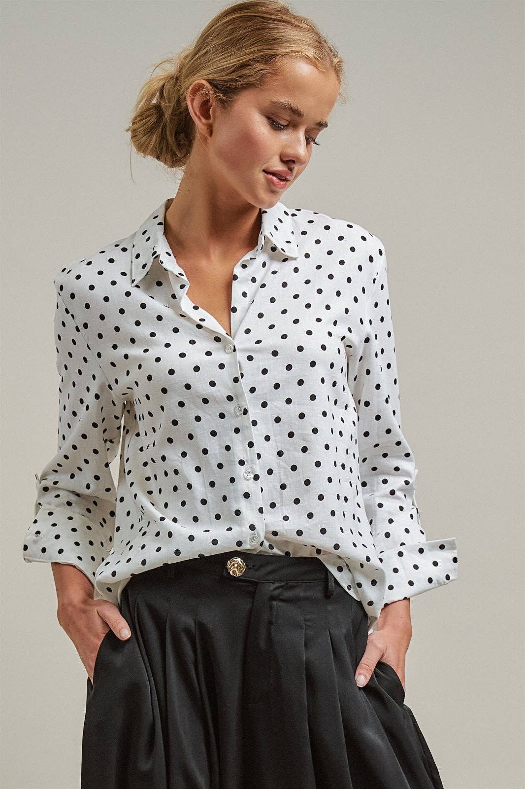 Polka Dot Button Up Shirt