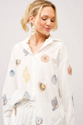Seashell Linen Embroidered Shirt