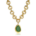 Vivid Gem 24K Gold Plated Link Necklace