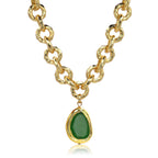Vivid Gem 24K Gold Plated Link Necklace