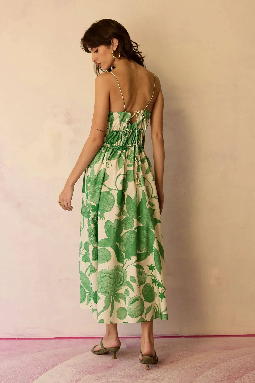 Hibiscus Smocked Maxi Dress - Fern