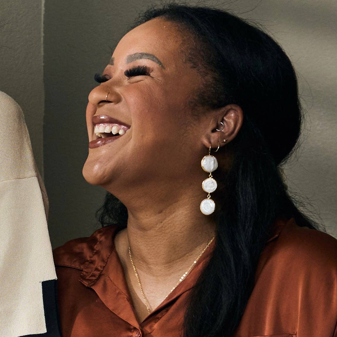 Triple Tiered Pearl Drop Earrings
