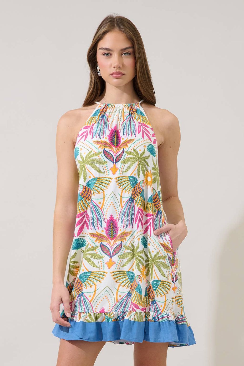 Malena Halter Ruffle Dress