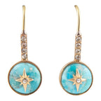 Celestial Turquoise and Gold Drop Earrings