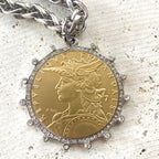 Mixed Metal French Coin Necklace