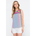 Colorful Striped Embroidered Top