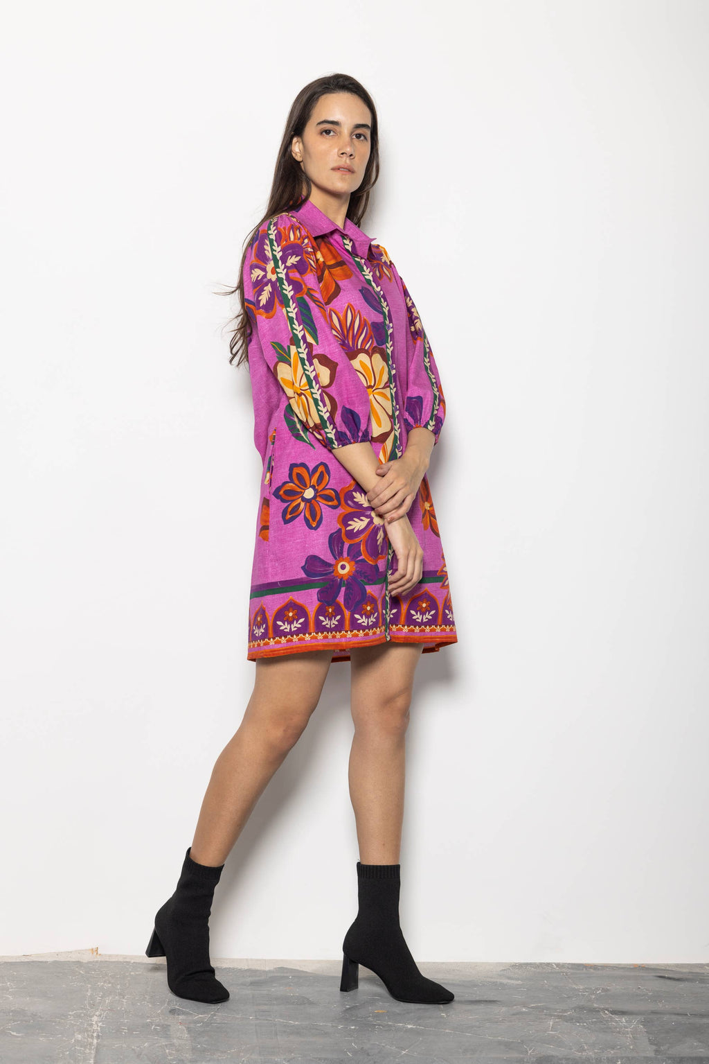 Fuchsia Blossoms Ava Dress