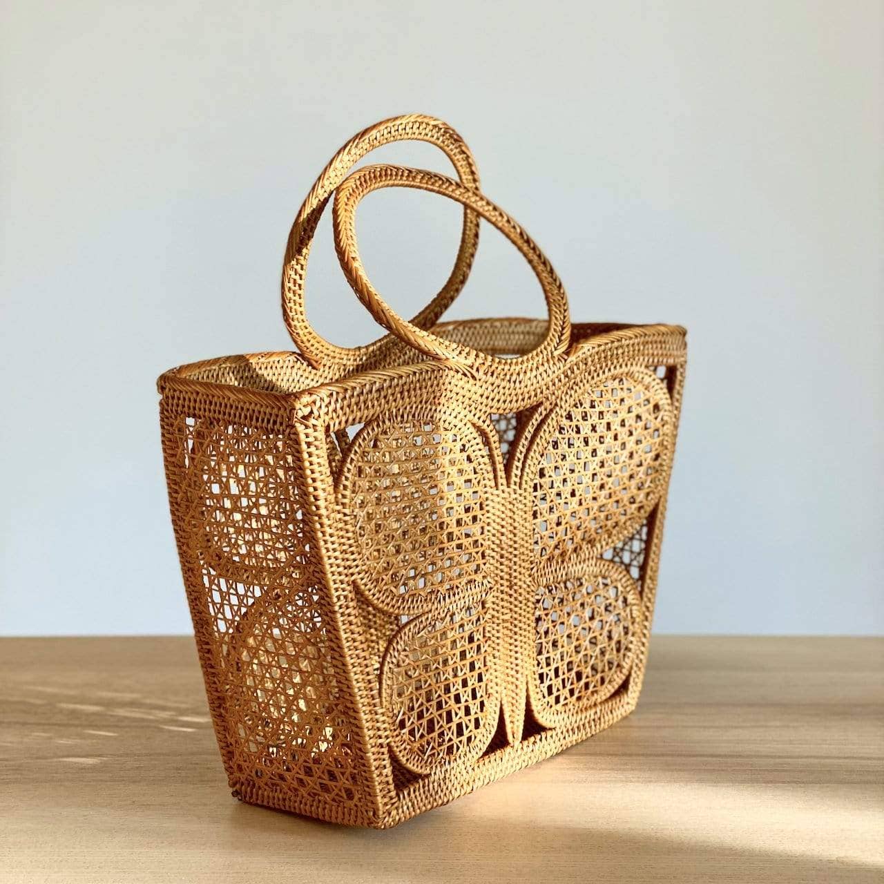 Butterfly Bali Rattan Handbag