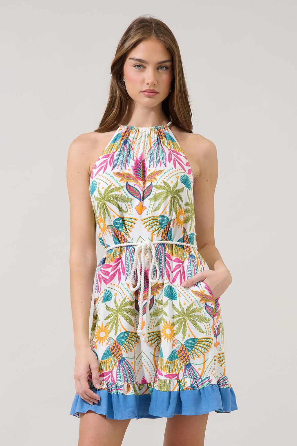 Malena Halter Ruffle Dress
