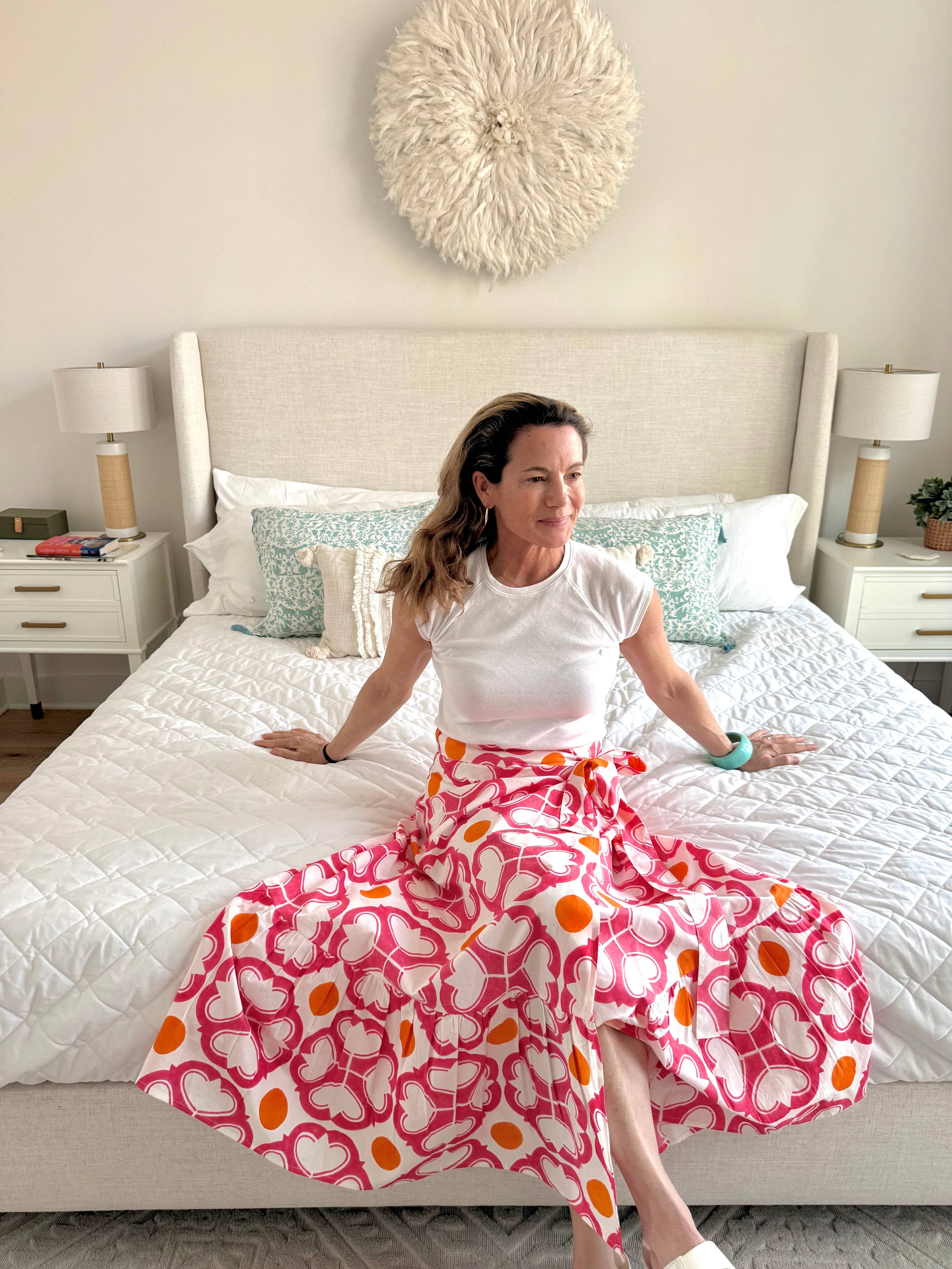 Watermelon Maxi Wrap Skirt