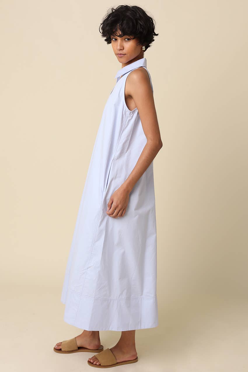 Clara Collared A-Line Maxi Dress