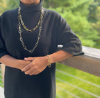 18k Matte Gold Hammered Chain Bracelet