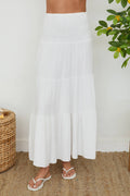Tiered Cotton Gauze Skirt