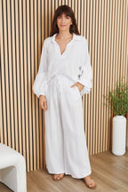Cotton Gauze Drawstring Pants