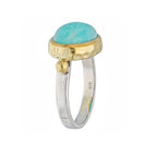 925 Sterling Silver Amazonite Solitaire Ring