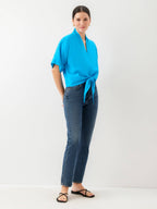 Janice Cuffed Sleeve Tie-Front Top