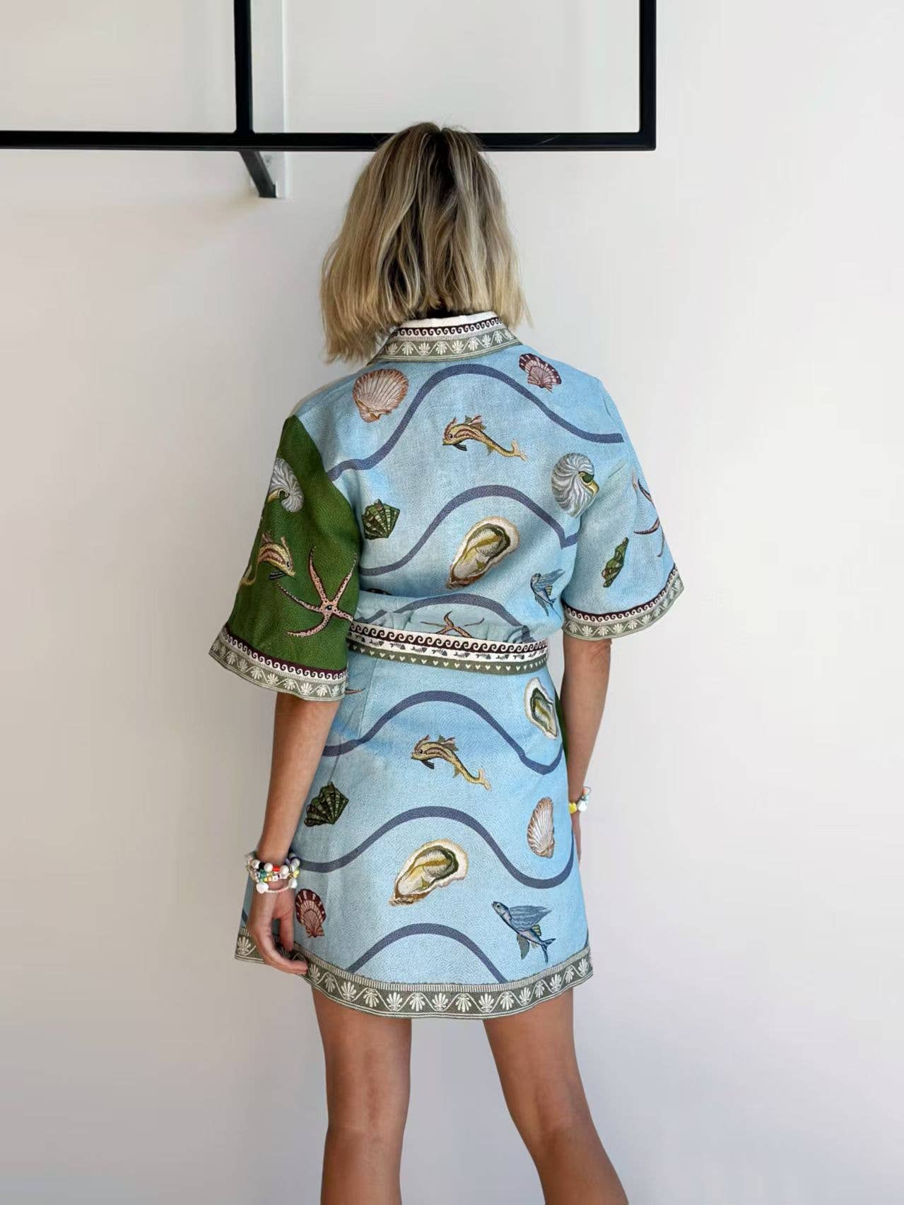 Marine Life Belted Dress