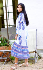 Hand-Block Printed Floral Dress
