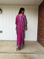 Nora Raspberry Tie Dye Kaftan