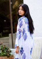 Hand-Block Printed Floral Dress