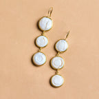Triple Tiered Pearl Drop Earrings
