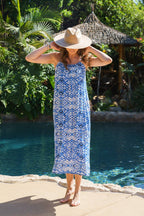 Cita Blue Geometric Maxi Dress